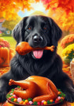 Flat Coated Retriever - Best of Breed DCR Thanksgiving Outdoor House and Garden Flag