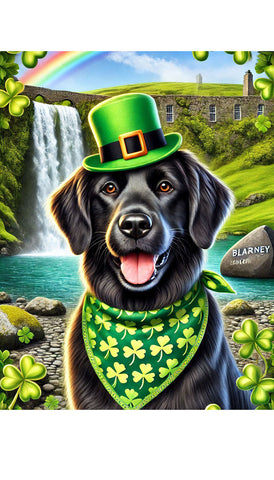 Flat Coated Retriever - Best of Breed DCR Saint Patricks Day Day Outdoor House and Garden Flag