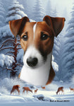 Fox Terrier Brown/BlackWhite - Best of Breed  Winter Wonderland Outdoor House and Garden Flag