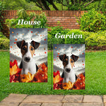 Fox Terrier Tri - Best of Breed  Fall Leaves Outdoor House and Garden Flag