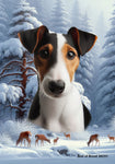 Fox Terrier Tri - Best of Breed  Winter Wonderland Outdoor House and Garden Flag