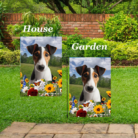 Fox Terrier Tri - Best of Breed  Summer Fields Outdoor House and Garden Flag