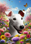 Fox Terrier White -  Best of Breed  Spring Butterflies Outdoor House and Garden Flag