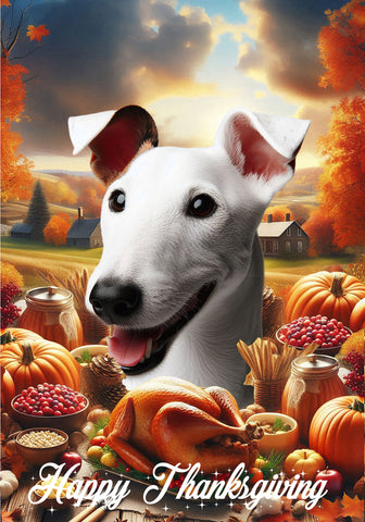 Fox Terrier White -  Best of Breed  Thanksgiving Outdoor House and Garden Flag