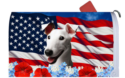 Fox Terrier White -  Best of Breed Patriotic Mailbox Cover Hi-Grade Vinyl 6" x 19"