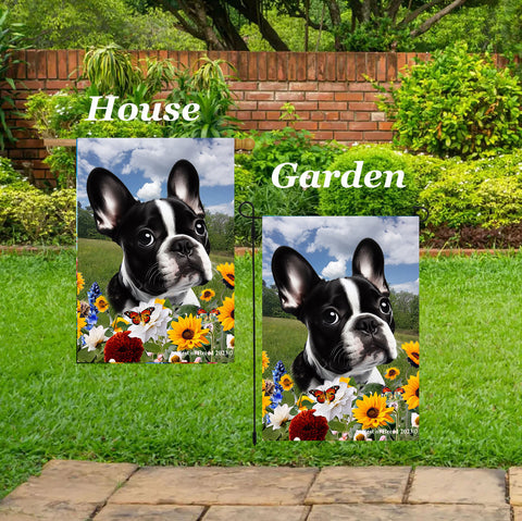 French Bulldog Black/White - Best of Breed  Summer Fields Outdoor House and Garden Flag