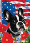 French Bulldog Black/White - Best of Breed  Patriotic I All-American Outdoor House and Garden Flag