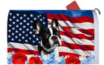 French Bulldog Black/White - Best of Breed Patriotic Mailbox Cover Hi-Grade Vinyl 6" x 19"