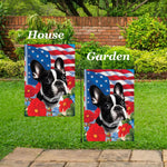 French Bulldog Black/White - Best of Breed  Patriotic I All-American Outdoor House and Garden Flag