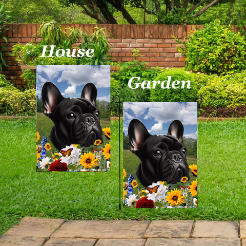French Bulldog Black - Best of Breed  Summer Fields Outdoor House and Garden Flag