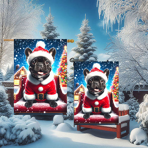 French Bulldog Black- Best of Breed DCR Christmas Outdoor House and Garden Flag