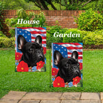 French Bulldog Black - Best of Breed  Patriotic I All-American Outdoor House and Garden Flag