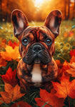 French Bulldog Brindle- Best of Breed DCR Falling Leaves Outdoor Flag