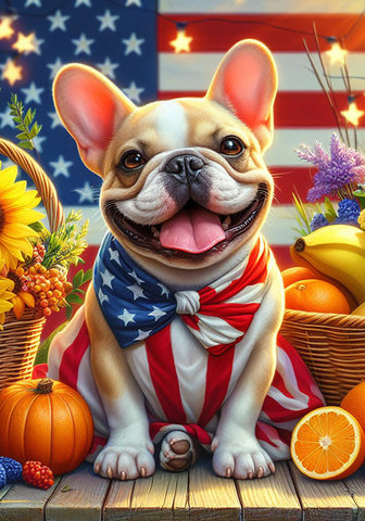 French Bulldog Cream - Best of Breed DCR Patriotic I Outdoor Flag