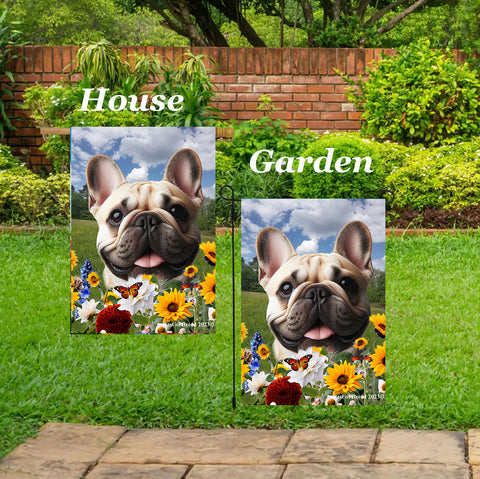 French Bulldog Cream - Best of Breed  Summer Fields Outdoor House and Garden Flag