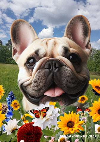 French Bulldog Cream - Best of Breed  Summer Fields Outdoor House and Garden Flag