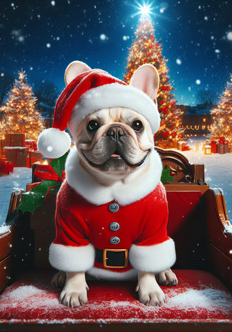 French Bulldog Cream - Best of Breed DCR Christmas Outdoor House and Garden Flag