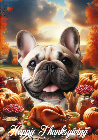 French Bulldog Cream - Best of Breed  Thanksgiving Outdoor House and Garden Flag
