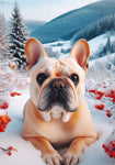 French Bulldog Cream - Best of Breed DCR Winter Berries Outdoor House and Garden Flag