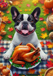 French Bulldog Black and White - Best of Breed DCR Thanksgiving Outdoor House and Garden Flag