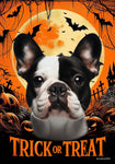 French Bulldog White/Black - Best of Breed  Halloween Outdoor House and Garden Flag