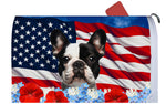 French Bulldog White/Black - Best of Breed Patriotic Mailbox Cover Hi-Grade Vinyl 6" x 19"