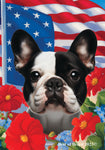 French Bulldog White/Black - Best of Breed  Patriotic I All-American Outdoor House and Garden Flag