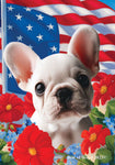 French Bulldog White - Best of Breed  Patriotic I All-American Outdoor House and Garden Flag