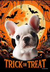 French Bulldog White - Best of Breed  Halloween Outdoor House and Garden Flag