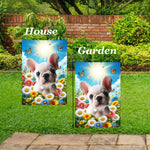 French Bulldog White - Best of Breed  Summer Butterflies Outdoor House and Garden Flag
