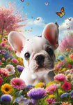 French Bulldog White - Best of Breed  Spring Butterflies Outdoor House and Garden Flag