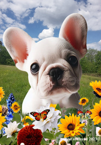 French Bulldog White - Best of Breed  Summer Fields Outdoor House and Garden Flag