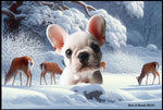 French Bulldog White - Best of Breed Winter Wonderland Floor Mat Tufted Loop 18" x 27"