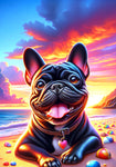 French Bulldog Black- Best of Breed DCR Summer Sunset Outdoor House and Garden Flag