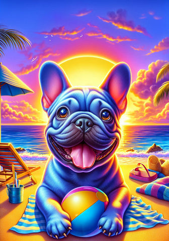 French Bulldog Blue - Best of Breed DCR Summer Sunset Outdoor House and Garden Flag