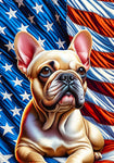 French Bulldog Cream - Best of Breed DCR Patriotic III   Outdoor House and Garden Flag