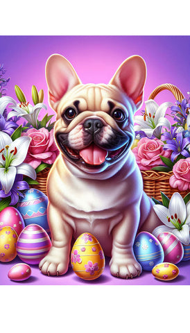 French Bulldog Cream - Best of Breed DCR Easter Holiday    Outdoor House and Garden Flag