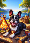 French Bulldog Black and White - Best of Breed DCR Summer Camping   Outdoor House and Garden Flag