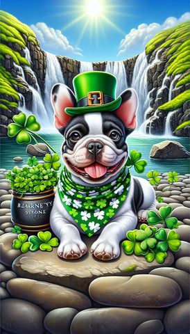 French Bulldog Pied - Best of Breed DCR Saint Patricks Day Day Outdoor House and Garden Flag