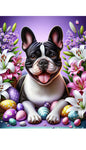 French Bulldog Black and White - Best of Breed DCR Easter Holiday    Outdoor House and Garden Flag