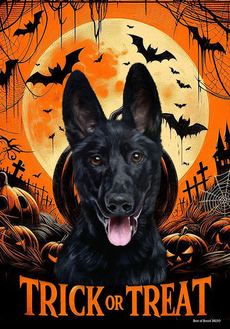 German Shepherd Black - Best of Breed  Halloween Outdoor House and Garden Flag