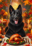 German Shepherd Black - Best of Breed DCR Thanksgiving Outdoor House and Garden Flag