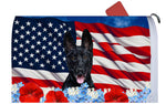 German Shepherd Black - Best of Breed Patriotic Mailbox Cover Hi-Grade Vinyl 6" x 19"