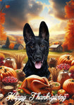 German Shepherd Black - Best of Breed  Thanksgiving Outdoor House and Garden Flag