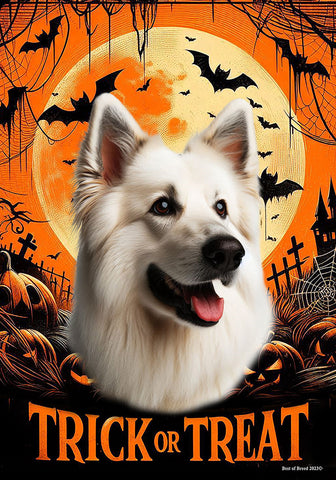 German Shepherd White - Best of Breed  Halloween Outdoor House and Garden Flag