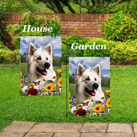 German Shepherd White - Best of Breed  Summer Fields Outdoor House and Garden Flag