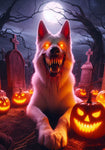 German Shepherd White - Best of Breed DCR Halloween Outdoor House and Garden Flag