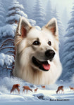 German Shepherd White - Best of Breed  Winter Wonderland Outdoor House and Garden Flag