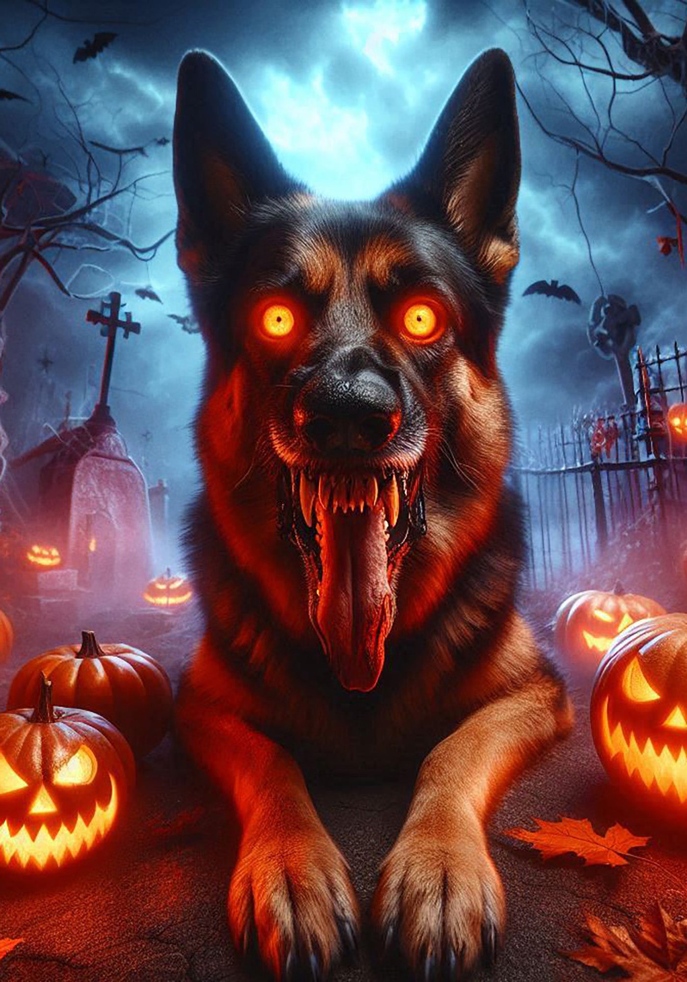 Kawaii Halloween Berger Allemand Chien Clipart Multicolore Et Noir Et Blanc Gm1718786141 540564689
