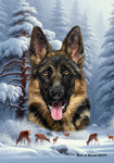 German Shepherd  - Best of Breed  Winter Wonderland Outdoor House and Garden Flag